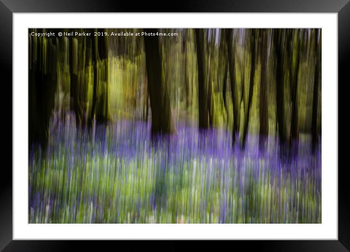 Bluebells abstract Framed Mounted Print by Neil Parker