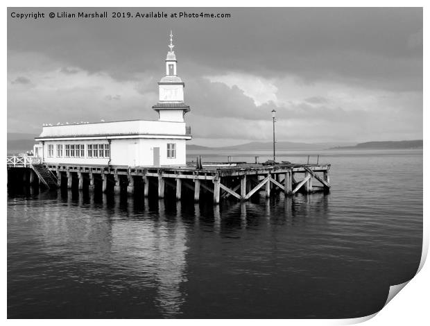 Dunoon Pier Scotland.  Print by Lilian Marshall
