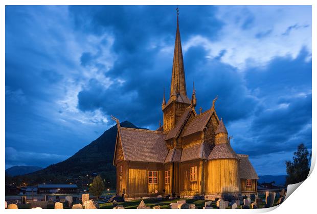 Stavkirke Lom Print by Thomas Schaeffer