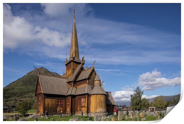 Stavkirke Lom Print by Thomas Schaeffer