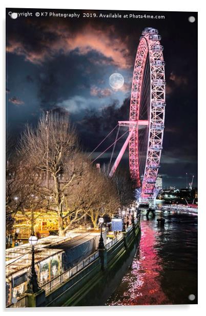 The London Eye - The Millennium Wheel Acrylic by K7 Photography