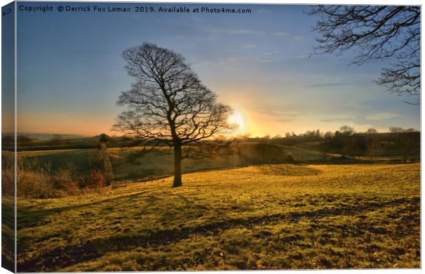 Sunset in Birtle Lancashire Canvas Print by Derrick Fox Lomax