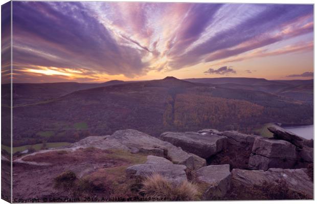 Win Hill at sunset, Peak District Canvas Print by Chris Harris