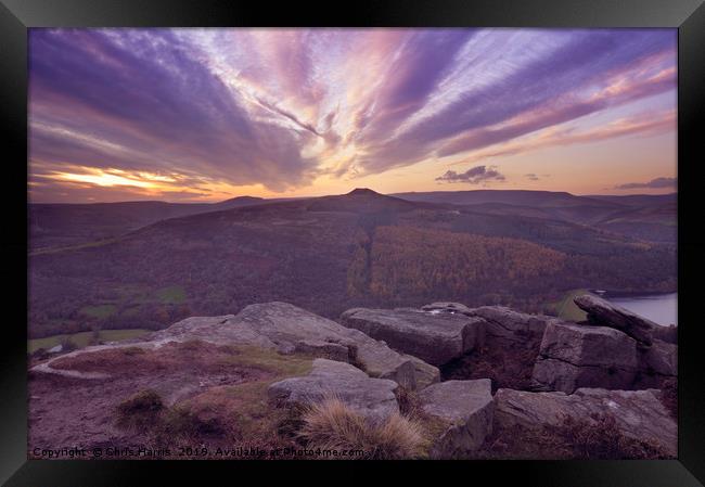 Win Hill at sunset, Peak District Framed Print by Chris Harris