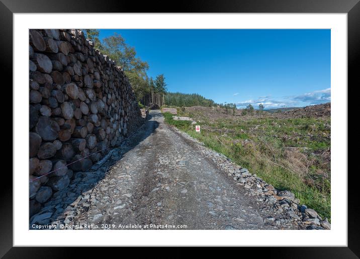 Log Road Framed Mounted Print by Ronnie Reffin