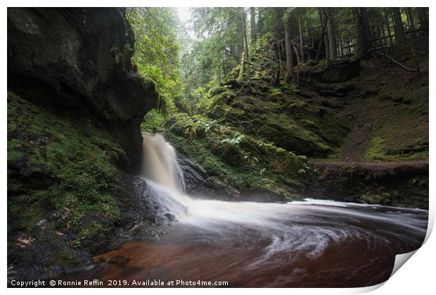 Large Pucks Glen Waterfall Print by Ronnie Reffin