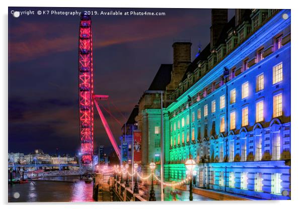 County Hall and the London Eye Acrylic by K7 Photography