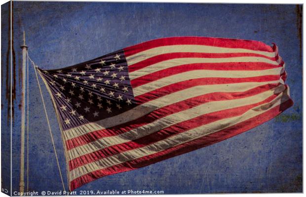 American Flag Urban Grit Canvas Print by David Pyatt