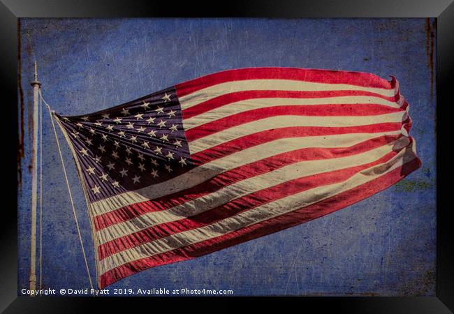 American Flag Urban Grit Framed Print by David Pyatt