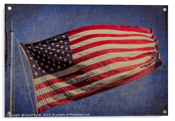 American Flag Urban Grit Acrylic by David Pyatt