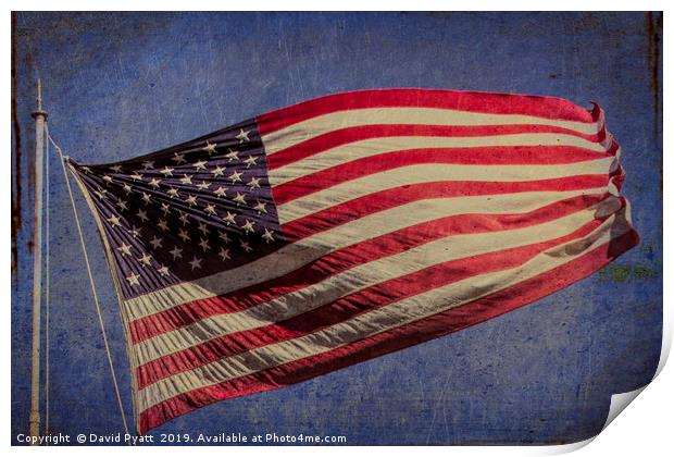American Flag Urban Grit Print by David Pyatt