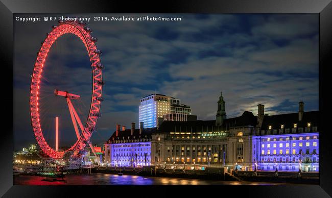 The Millennium Wheel and County Hall Framed Print by K7 Photography