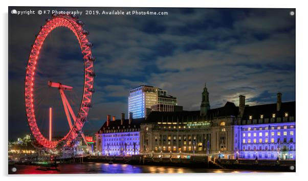 The Millennium Wheel and County Hall Acrylic by K7 Photography