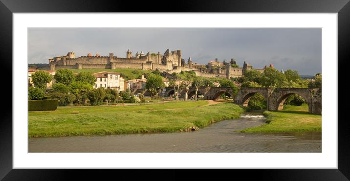 Carcasonne Medieval Fortress Framed Mounted Print by Ian Homewood