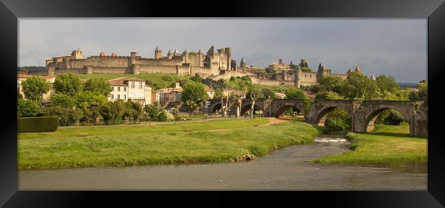 Carcasonne Medieval Fortress Framed Print by Ian Homewood