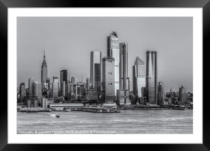 NYC Hudson Yards Development at Sunset II Framed Mounted Print by Clarence Holmes