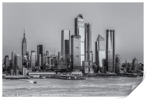 NYC Hudson Yards Development at Sunset II Print by Clarence Holmes