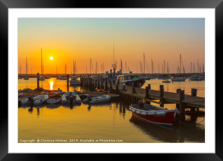 Vineyard Haven Harbor Sunrise I Framed Mounted Print by Clarence Holmes