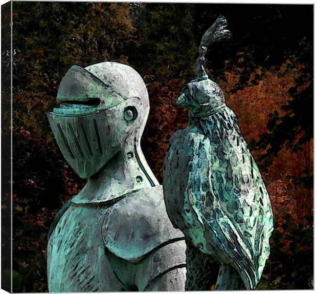 knight and hawk Canvas Print by Heather Newton