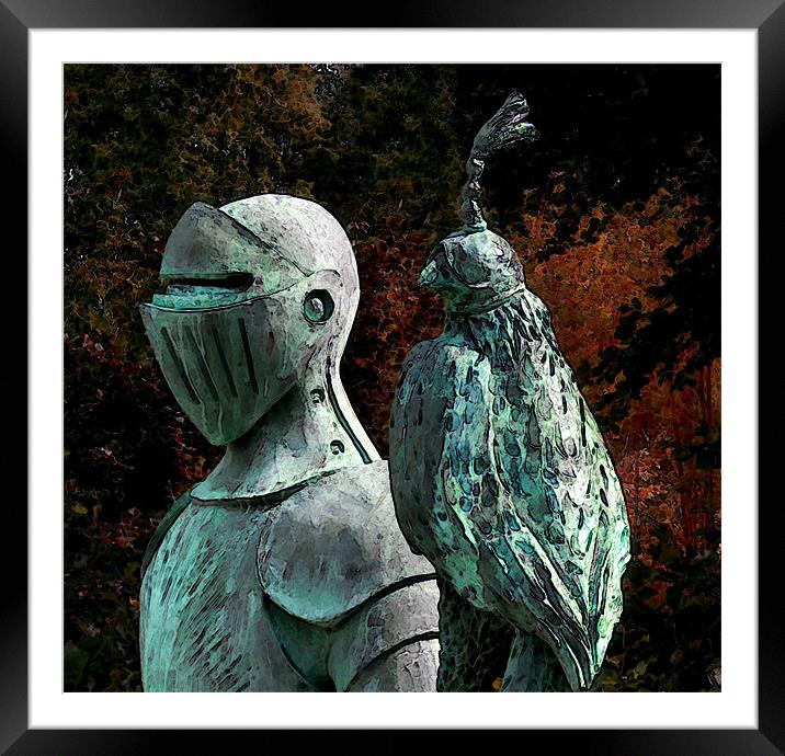 knight and hawk Framed Mounted Print by Heather Newton
