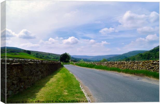 Road to Thwaite Canvas Print by Steven Watson
