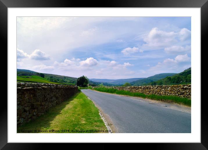 Road to Thwaite Framed Mounted Print by Steven Watson