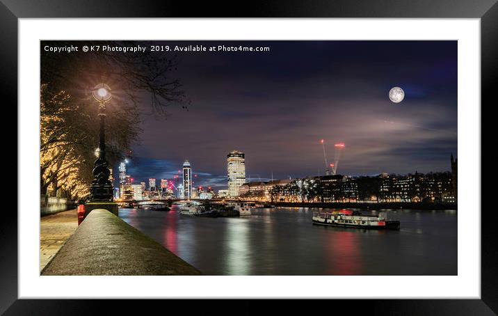 The Lambeth Embankment - Parliament View Framed Mounted Print by K7 Photography