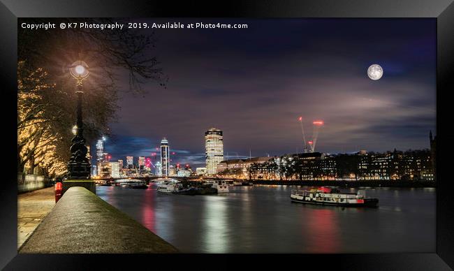 The Lambeth Embankment - Parliament View Framed Print by K7 Photography