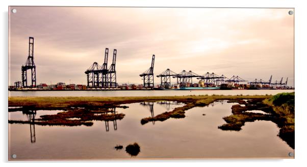 Port of Felixstowe Acrylic by Darren Burroughs