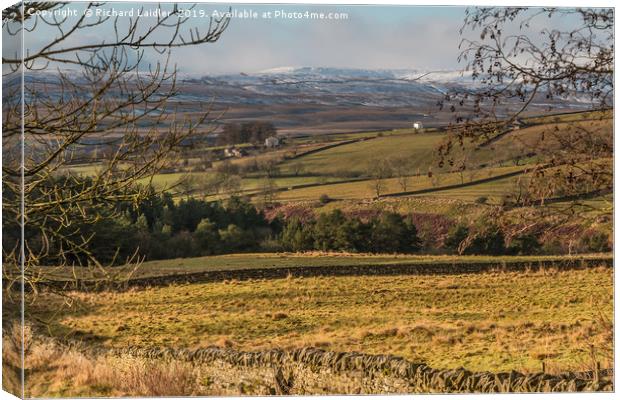 Snow Covered Holwick Fell from Snaisgill, Teesdale Canvas Print by Richard Laidler