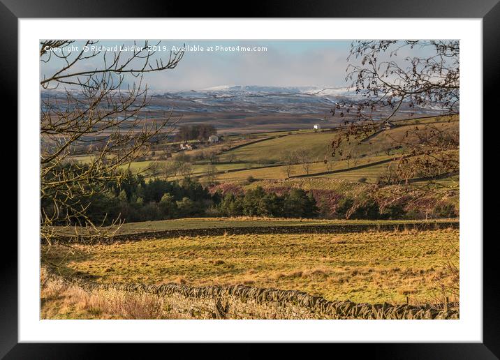 Snow Covered Holwick Fell from Snaisgill, Teesdale Framed Mounted Print by Richard Laidler