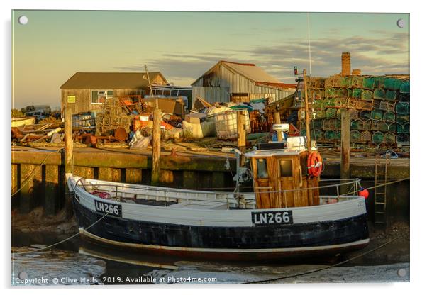 Fishing boat at Brancaster Staith in Norfolk Acrylic by Clive Wells