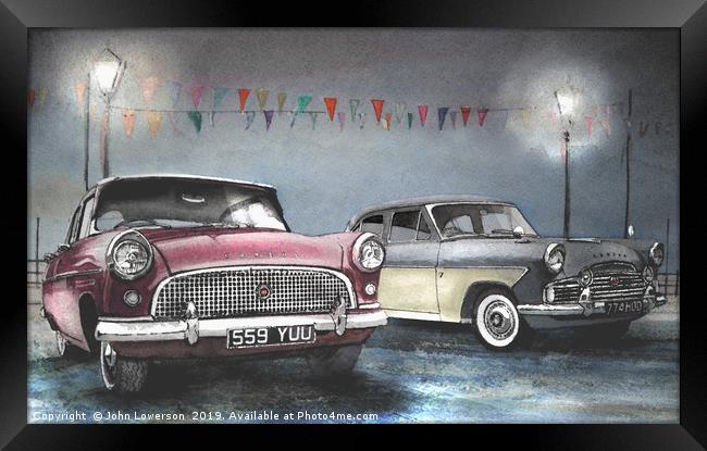 Classic Ford cars Framed Print by John Lowerson