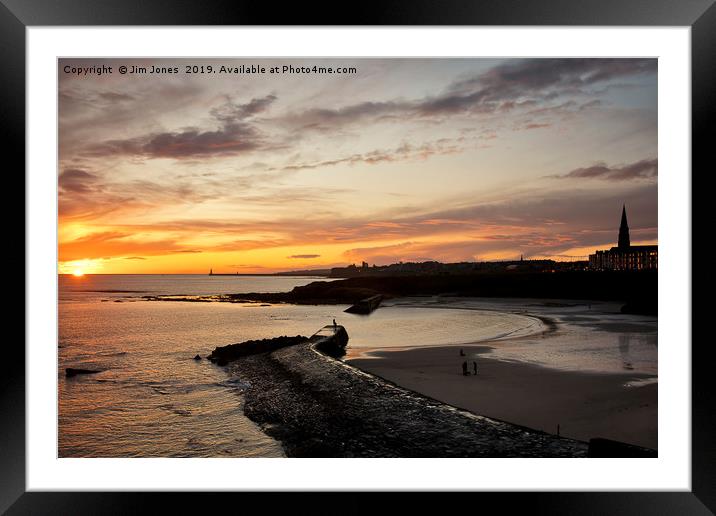 December Sunrise over Cullercoats Bay (2) Framed Mounted Print by Jim Jones