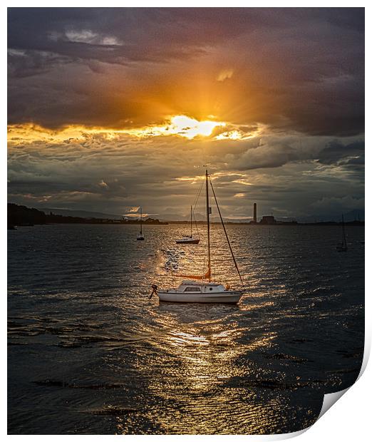 Sunset on the Forth Print by Alan Sinclair