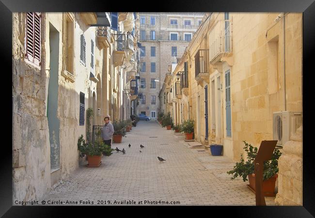 Old Street, Valletta, Malta Framed Print by Carole-Anne Fooks