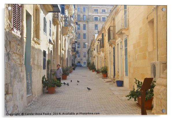 Old Street, Valletta, Malta Acrylic by Carole-Anne Fooks