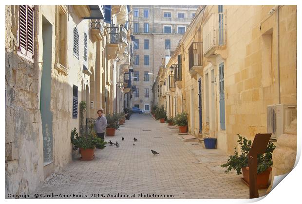 Old Street, Valletta, Malta Print by Carole-Anne Fooks
