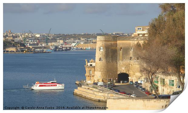 Grand Harbour, Valletta, Malta Print by Carole-Anne Fooks