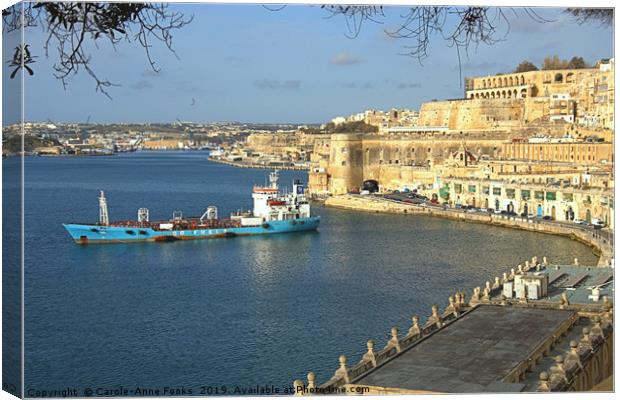 Grand Harbour, Valletta, Malta Canvas Print by Carole-Anne Fooks