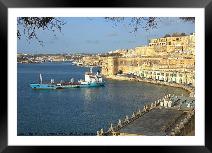 Grand Harbour, Valletta, Malta Framed Mounted Print by Carole-Anne Fooks