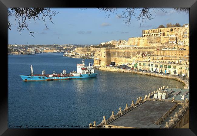Grand Harbour, Valletta, Malta Framed Print by Carole-Anne Fooks