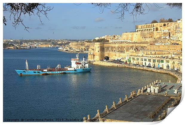 Grand Harbour, Valletta, Malta Print by Carole-Anne Fooks