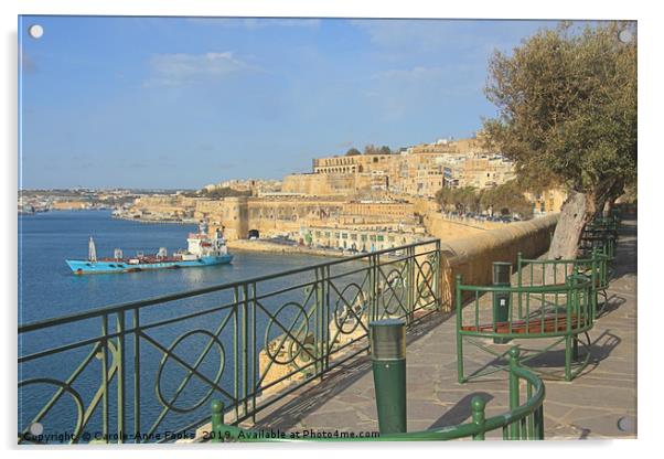 Grand Harbour, Valletta, Malta  Acrylic by Carole-Anne Fooks