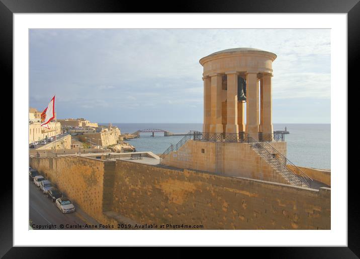  Siege Bell War Memorial, Valletta, Malta Framed Mounted Print by Carole-Anne Fooks