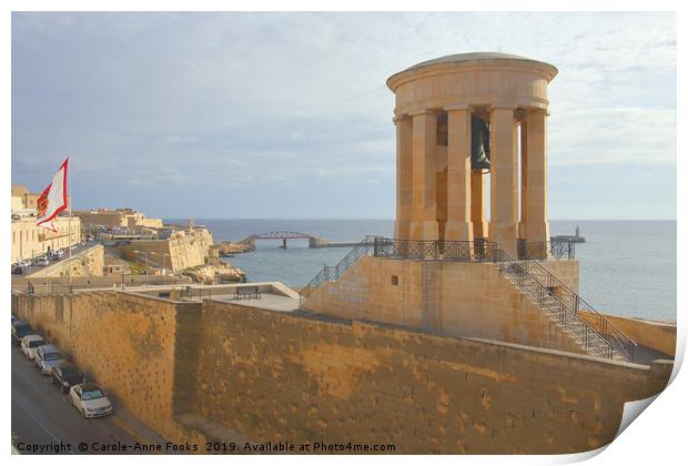 Siege Bell War Memorial, Valletta, Malta Print by Carole-Anne Fooks