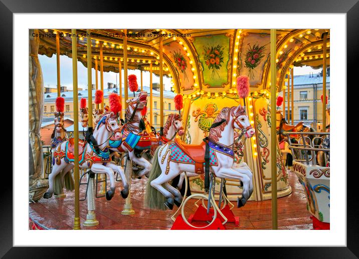 Colourful Carousel Horses 2 Framed Mounted Print by Taina Sohlman