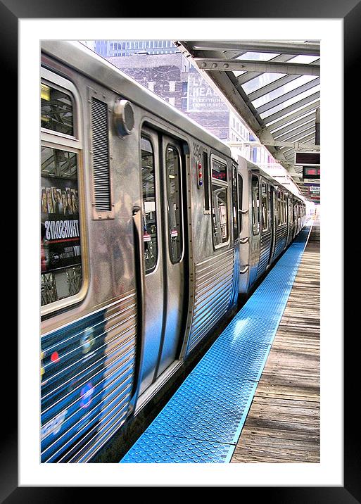 El Train Chicago Framed Mounted Print by Karen Martin