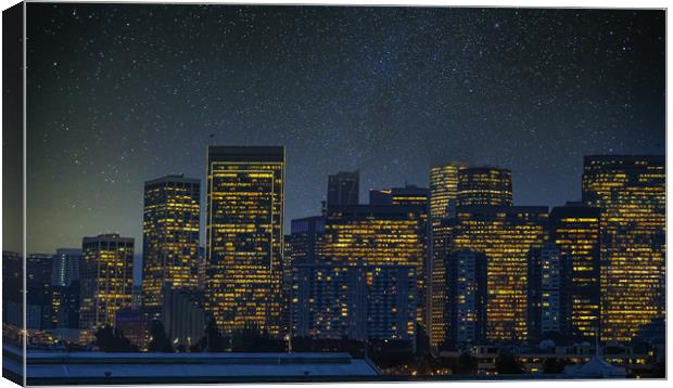City by Night Canvas Print by Darryl Brooks
