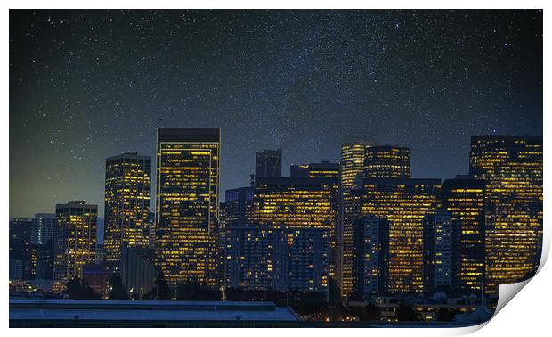 City by Night Print by Darryl Brooks